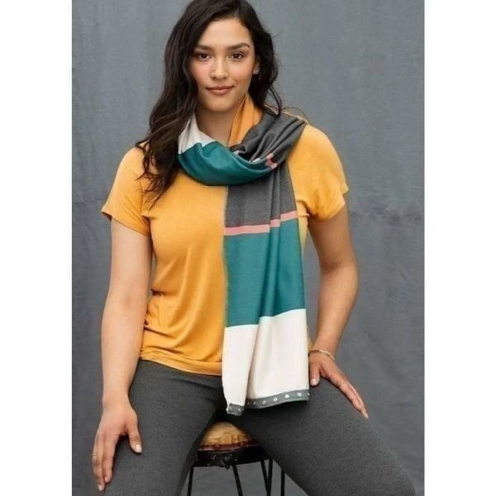 Matilda Jane - Lyndon Snap Scarf, Multi Color‎ Stripe - One Size - NEW